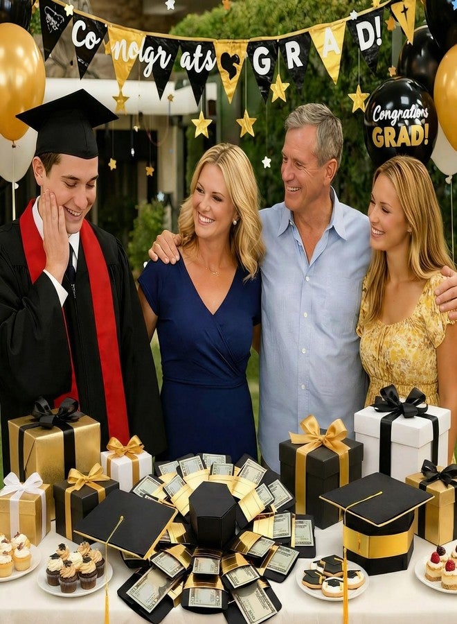 مارسبارك صندوق هدايا تخرج مارسبارك المتفجر مع فتحة للنقود وغطاء علوي، ألبوم صور منبثق مصنوع يدويًا، بطاقة مفاجأة منبثقة، حامل نقود يمكنك صنعه بنفسك لحفلات تخرج المدارس الثانوية والجامعات - Image 2