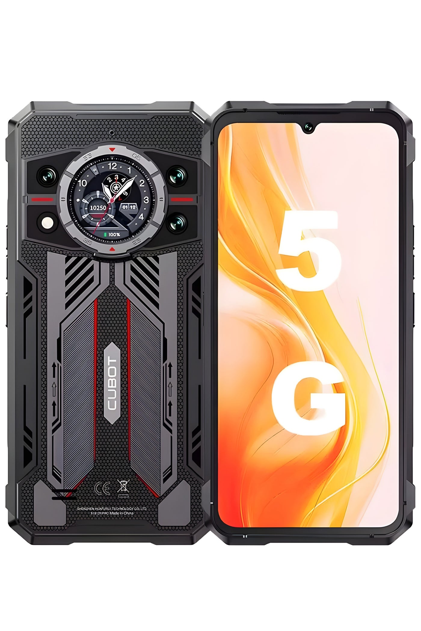 Cubot KingKong 11 5G Rugged Smartphone 6.72 Inch 120Hz FHD+ Screen,Android15, Dual SIM, 16GB RAM+256GB ROM 10200mAh Battery 108MP Rear+32MP Front Camera, OTG, NFC Waterproof Mobile Phone -Black