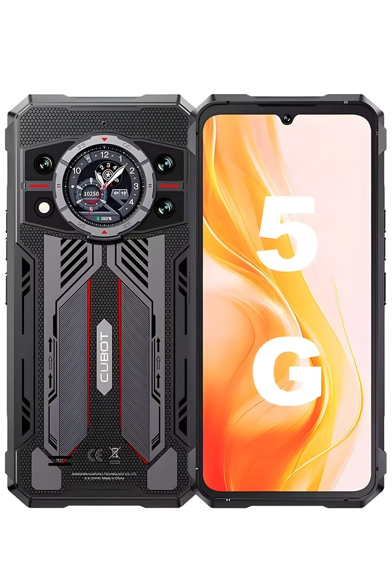 كوبوت هاتف كينج كونج 11 5G مقاوم للصدمات والماء، شاشة 6.72 بوصة FHD+ بسرعة 120 هرتز، أندرويد 15، شريحتين اتصال، ذاكرة 16GB RAM + 256GB ROM، بطارية 10200mAh، كاميرا خلفية 108MP وأمامية 32MP، دعم NFC وOTG - أسود - Image 1