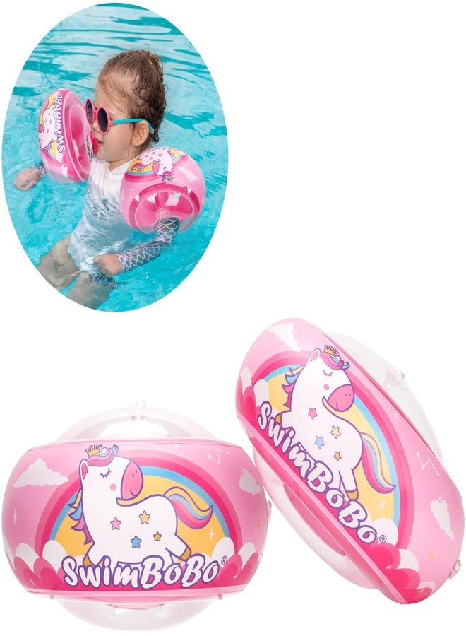 Swimbobo Soft Swimmies Toddler Floaties, Learn-to-Swim Inflatable Pool Floats & Arm Floaties, Swimming Pool Accessories for Kids Aged 3-6 (Pink) - Image 1