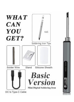 Excefore Soldering Iron Kit - Temperature Adjustable Electric Solder Iron Gun Welding Set, Portable Soldering Iron, Fast Heating, Digital OLED Screen Display, Auto Sleep (2 types of replacement welding tips)  - Image 2