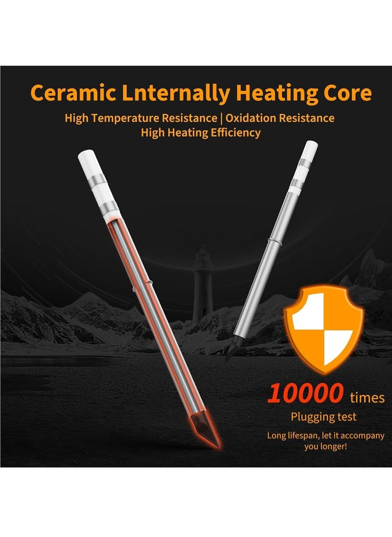 Excefore - Soldering Iron Kit - Temperature Adjustable Electric Solder Iron Gun Welding Set, Portable Soldering Iron, Fast Heating, Digital OLED Screen Display, Auto Sleep (2 types of replacement welding tips) - Image 1