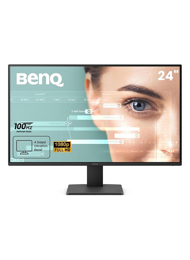 BenQ GW2491 24” IPS FHD 1080p 100Hz Home Office Monitor, 99% sRGB, HDMI, Displayport, Ultra Slim Bezel, Flicker Free, Low Blue Light, KSA Version - 3 YEAR WARRANTY Black - Image 1