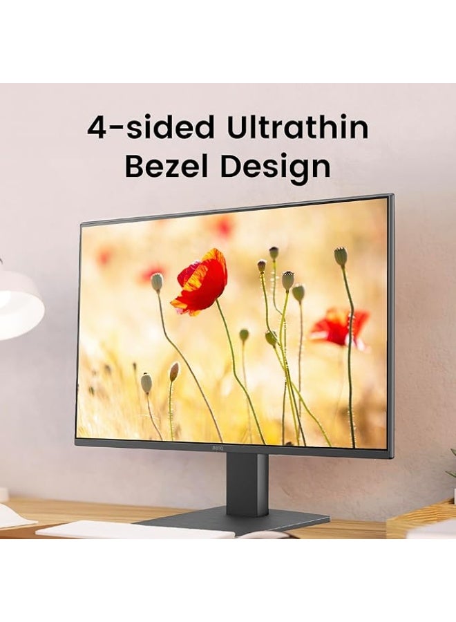 BenQ GW2491 24” IPS FHD 1080p 100Hz Home Office Monitor, 99% sRGB, HDMI, Displayport, Ultra Slim Bezel, Flicker Free, Low Blue Light, KSA Version - 3 YEAR WARRANTY Black - Image 3