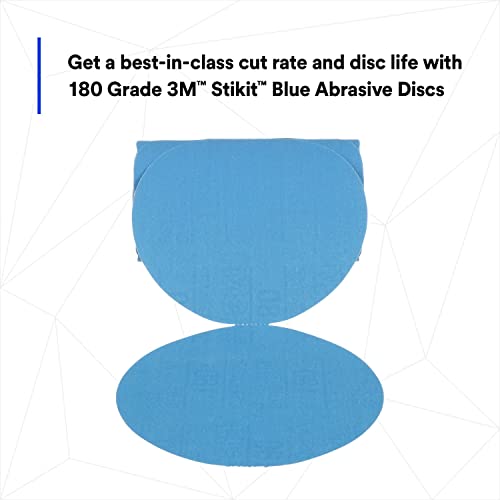 3M Stikit Blue Abrasive Disc Roll, 36206, No Hole, 6 in, 180+ Grade, Pack of 100, Automotive Sanding Discs for Coating Removal, Body Repair, Auto Sanding, Primer Sanding - Image 3