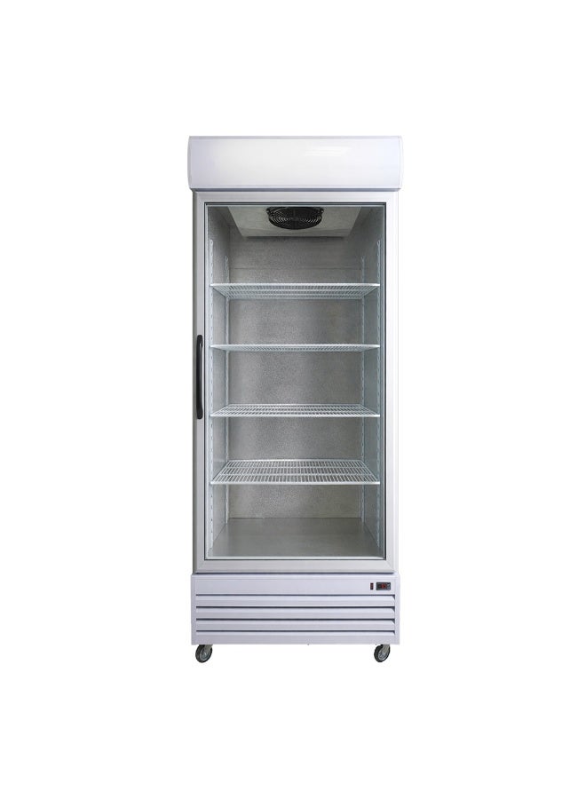 Magna Commercial Refrigerator, 28 Cu. Ft., 793L, Magnetic Glass Door, White, Galvanized Steel - MRF028EWGSOMDS-V1