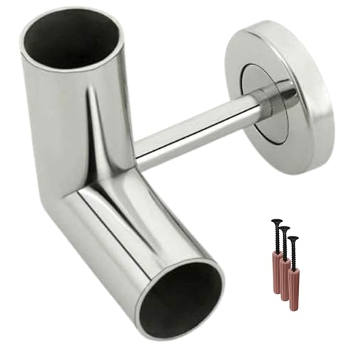JKC - Seamless Curtain Pipe, Perfect Joint Design, Silver Chrome Finish, 1 Inch Diameter, 9 Cm Length, Holds Up to 30 Kg, Wall Mounted, Pack of 1, L Corner Joint - Image 1