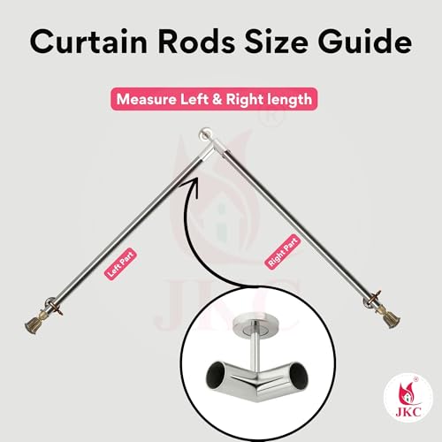 JKC - Seamless Curtain Pipe, Perfect Joint Design, Silver Chrome Finish, 1 Inch Diameter, 9 Cm Length, Holds Up to 30 Kg, Wall Mounted, Pack of 1, L Corner Joint - Image 2