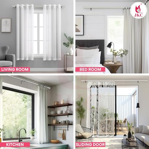 JKC - Seamless Curtain Pipe, Perfect Joint Design, Silver Chrome Finish, 1 Inch Diameter, 9 Cm Length, Holds Up to 30 Kg, Wall Mounted, Pack of 1, L Corner Joint - Image 5