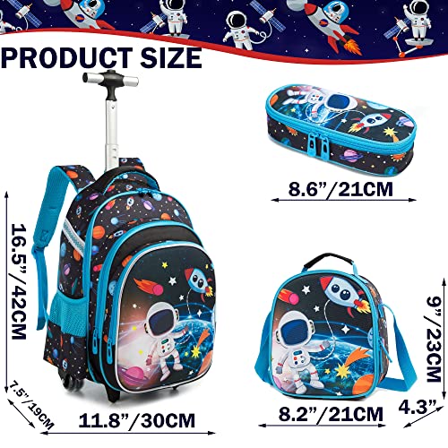 Meetbelify Boys Rolling Backpack Kids Backpacks with Wheels for Elementary Student School Bags Trolley Trip Luggage - Image 2