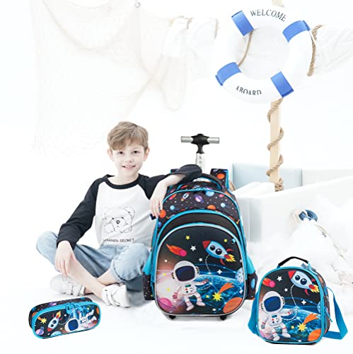 Meetbelify Boys Rolling Backpack Kids Backpacks with Wheels for Elementary Student School Bags Trolley Trip Luggage - Image 5