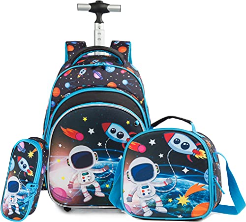Meetbelify Boys Rolling Backpack Kids Backpacks with Wheels for Elementary Student School Bags Trolley Trip Luggage - Image 1