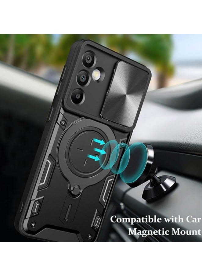 Metal Stand Ring Holder Case for Samsung A15 Camera Protector,Slim Full Protection Shockproof Cover for Women Men(Black) - Image 5