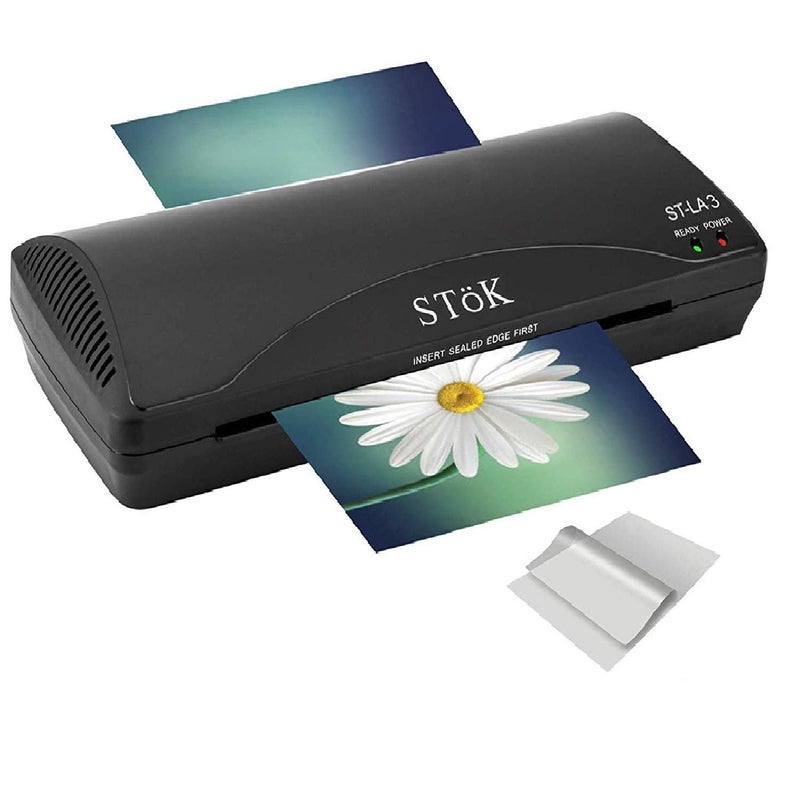 SToK (ST-LA3) آلة تغليف مزدوجة الوضع بحجم 12 بوصة للاستخدام المنزلي والمكتبي والمدرسي مع وظائف ساخنة وباردة | تناسب جميع صفحات A3 و A4 (ضمان خارجي لمدة سنة واحدة) - Image 1