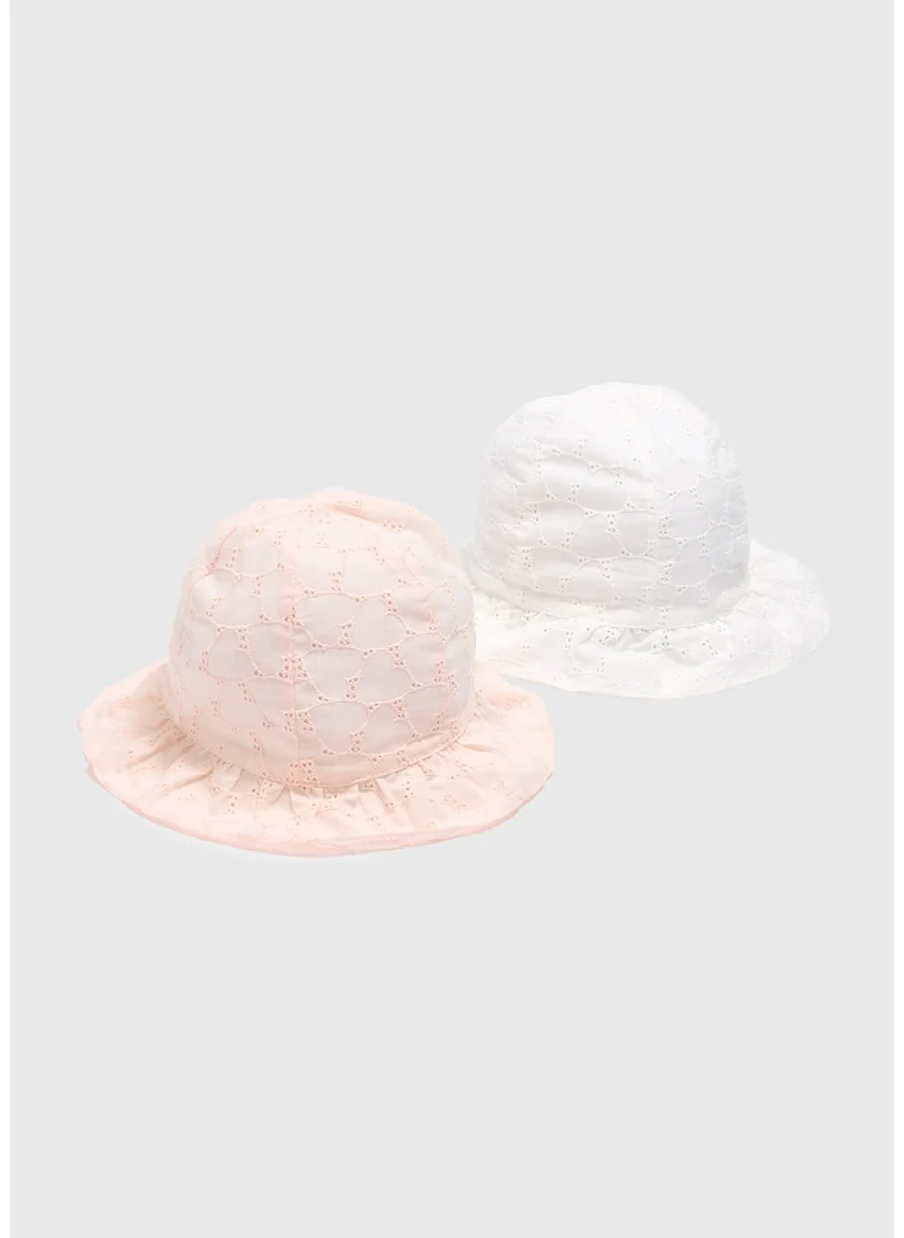 Matalan Baby 2 Pack Broderie Sun Hat