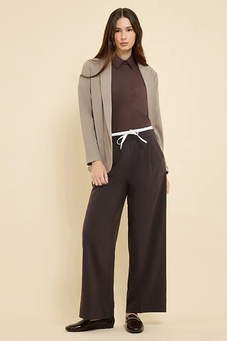 أر أند بي Solid Shirt with Classic Collar and Short Sleeves