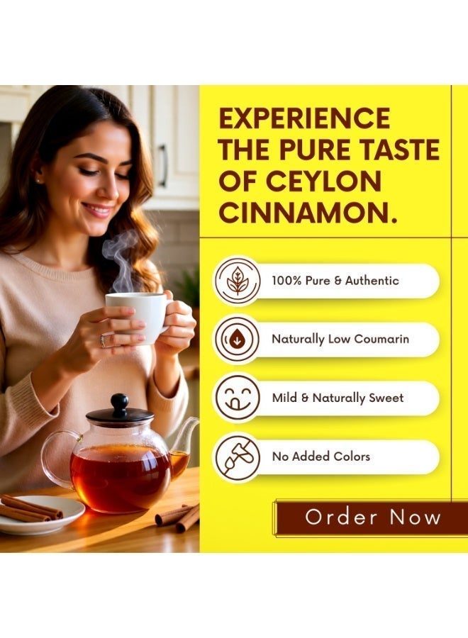 Bliss of Earth Ceylon Cinnamon Sticks 200g, Premium Sri Lankan True Cinnamon, Sweet & Mild Flavored Whole Dalchini Sticks for Tea, Coffee, Baking & Cooking - Image 5