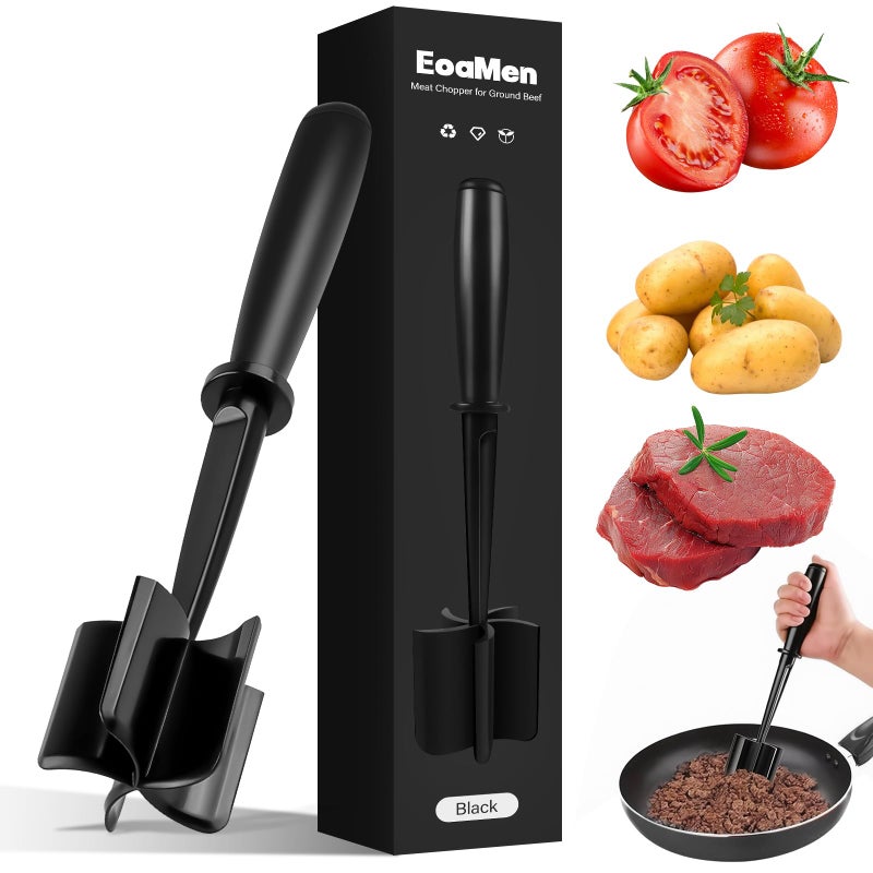 EoaMen Meat Chopper, Heat-Resistant Ground Beef Chopper Tool, 5 Curved Blades Meat Choppers for Ground Beef Hamburger Turkey, Mix and Chop Kitchen Tool - Image 1