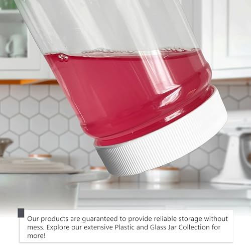 CLEARVIEW CONTAINERS - 12 Pack of 16 Ounce Plastic Pint Jars with 70RG Leak Proof Seal Lid - Food Grade and BPA Free (16oz, 12pk) - Image 3