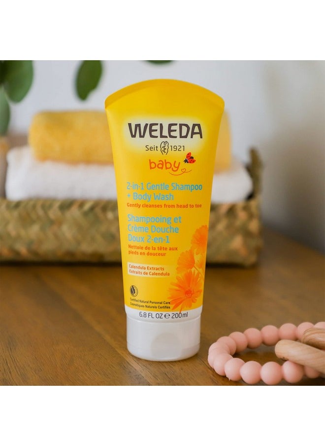 Weleda Baby Calendula 2 In 1 Gentle Shampoo And Body Wash 6.8 Fluid Ounce Plant Rich Cleanser With Calendula And Sweet Almond Oil  - Image 2