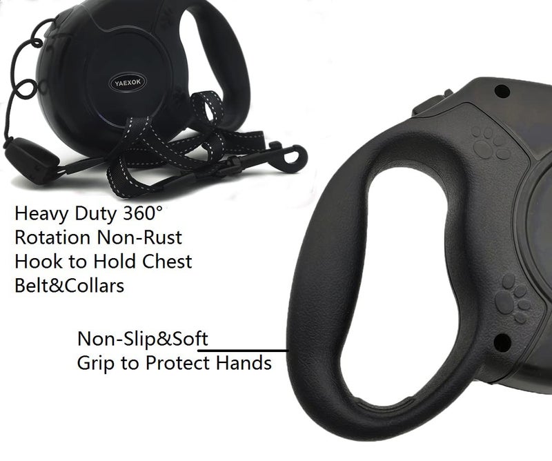 Esbuy Heavy Duty Retractable Dog Leash 26ft,Pet Long Walking Leashes Leads for Small Medium Large Dogs Doggie Up to 110lbs (Black) - Image 5