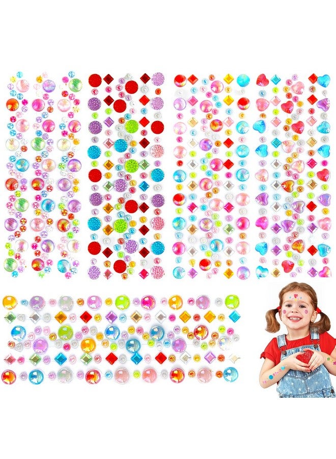 MAYCREATE® 5 Sheet Gem Stickers Rhinestones for Crafts, Self Adhesive Crystal Jewels Stickers for Kids, Acrylic Bling Decorative Diamond Stickers for Scrapbooking, DIY Phone Case, Face Decor - Image 1