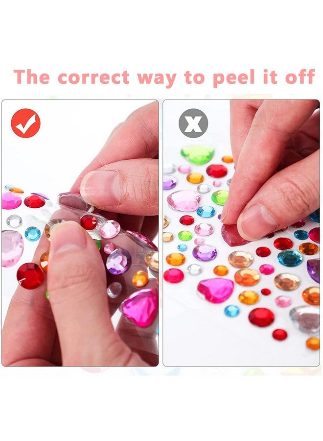 MAYCREATE® 5 Sheet Gem Stickers Rhinestones for Crafts, Self Adhesive Crystal Jewels Stickers for Kids, Acrylic Bling Decorative Diamond Stickers for Scrapbooking, DIY Phone Case, Face Decor - Image 5
