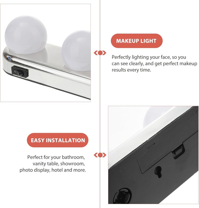 VICASKY Suction Cup Vanity Mirror Lamp, 4-led No Drill Makeup Light with Adjustable Brightness, Portable Cosmetic Lighting for Bathroom & Dorm (White) - Image 5