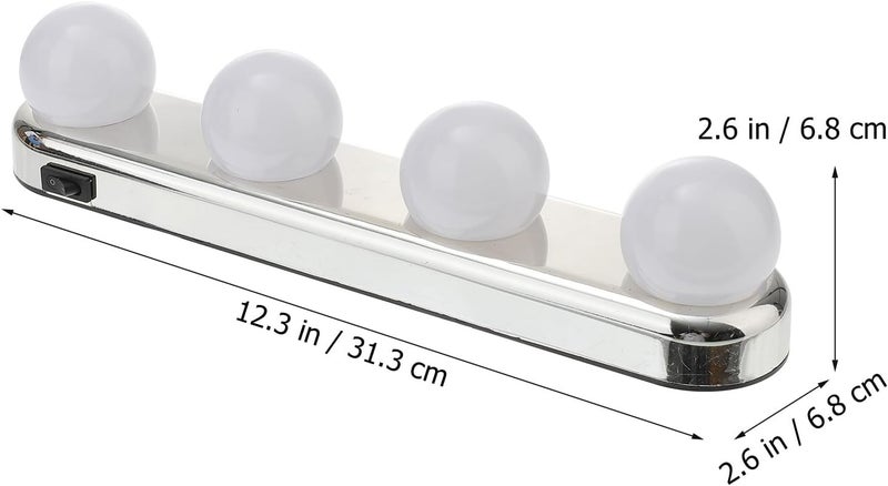 VICASKY Suction Cup Vanity Mirror Lamp, 4-led No Drill Makeup Light with Adjustable Brightness, Portable Cosmetic Lighting for Bathroom & Dorm (White) - Image 4