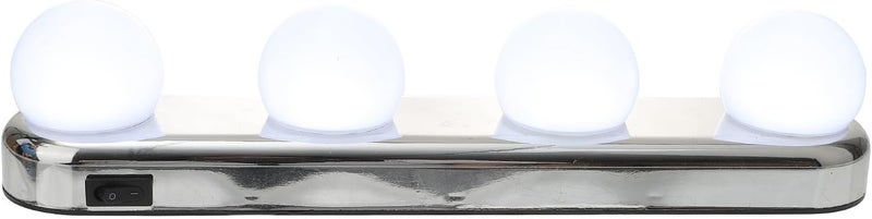 VICASKY Suction Cup Vanity Mirror Lamp, 4-led No Drill Makeup Light with Adjustable Brightness, Portable Cosmetic Lighting for Bathroom & Dorm (White) - Image 1