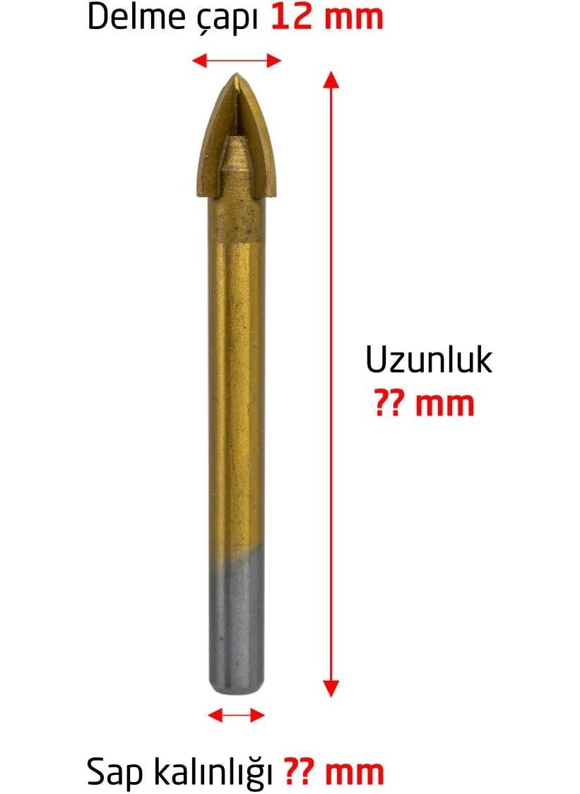 TiTi 6177 Arrow Type 4 Diamond Glass Tile Drilling Drill Bit 12 mm  - Image 4