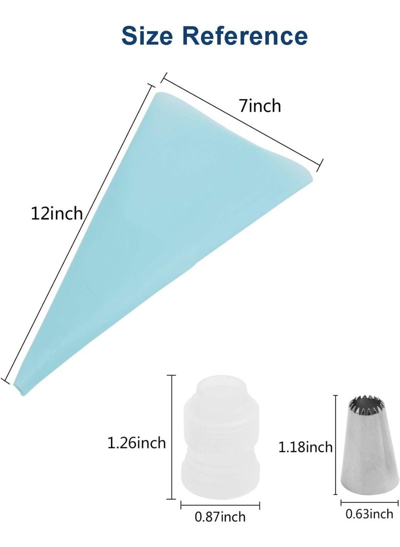Silicone Pastry Bag with 6 Stainless Steel Tips, Reusable Pastry Bag, DIY Cake Decorating Tool - Icing Nozzles and Cream Bags for Frosting and Dessert Decorating - 1 Set (8  - Image 4