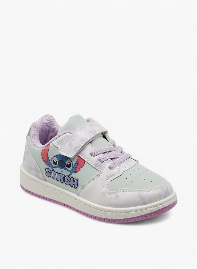 ديزني Stitch and Angel Print Sneakers with Hook and Loop Closure
