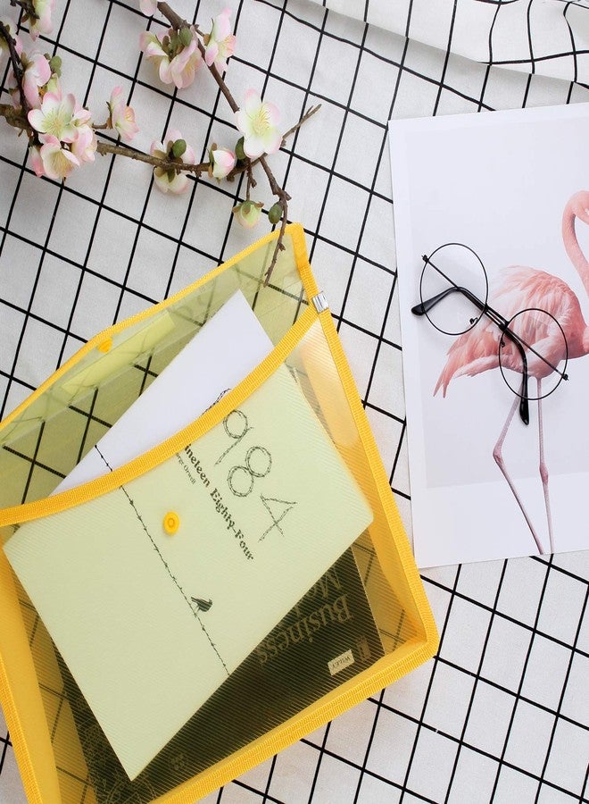 اس بي اس حافظة ملفات SPS، حقيبة تخزين ملفات شفافة من البولي بلاستيك A4/Foolscap مع زر كبس، مجموعة من 5 قطع/ حافظة ملفات شهادات - Image 4