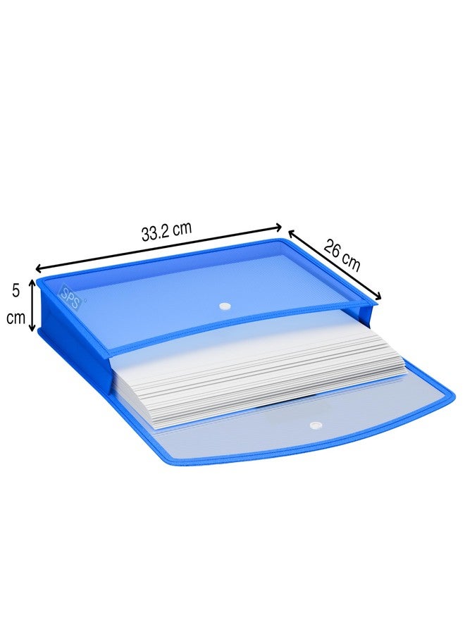 اس بي اس حافظة ملفات SPS، حقيبة تخزين ملفات شفافة من البولي بلاستيك A4/Foolscap مع زر كبس، مجموعة من 5 قطع/ حافظة ملفات شهادات - Image 2