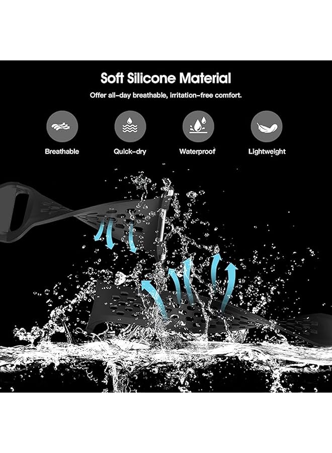 إيروريكس سوار رياضي متوافق مع ساعة سامسونج جالكسي واتش 7 الترا 47 مم 2024 بدون فجوات حزام بديل من السيليكون الناعم القابل للتنفس لساعة جالكسي واتش الترا للرجال والنساء - Image 4