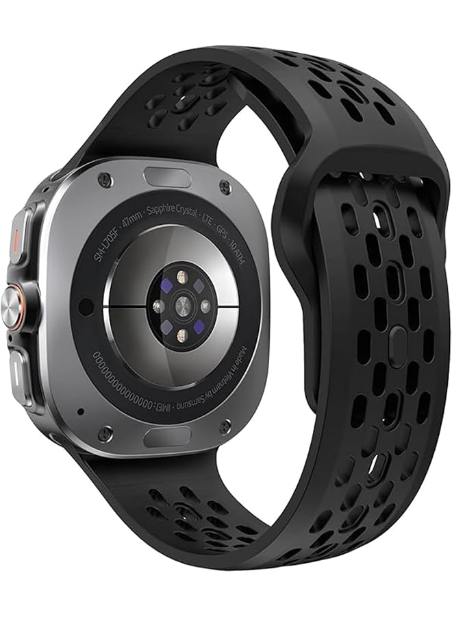 إيروريكس سوار رياضي متوافق مع ساعة سامسونج جالكسي واتش 7 الترا 47 مم 2024 بدون فجوات حزام بديل من السيليكون الناعم القابل للتنفس لساعة جالكسي واتش الترا للرجال والنساء - Image 2