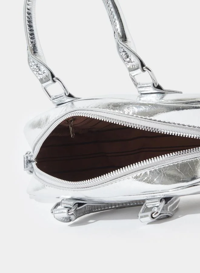 Styli  Metallic Silver Mini Hand Bag for Women | Best Price UAE