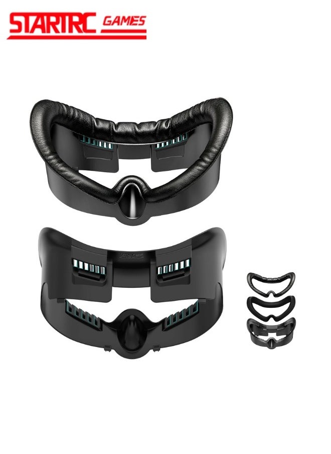 STARTRC GAMES VR Facial Interface and Face Pad for Meta Quest 3, Replaceable Ice Silk Lycra & Sweat-Proof PU Leather Pad,with Air-Circulation Design Facial Interface Accessories for Oculus Meta Quest 3  - Image 1