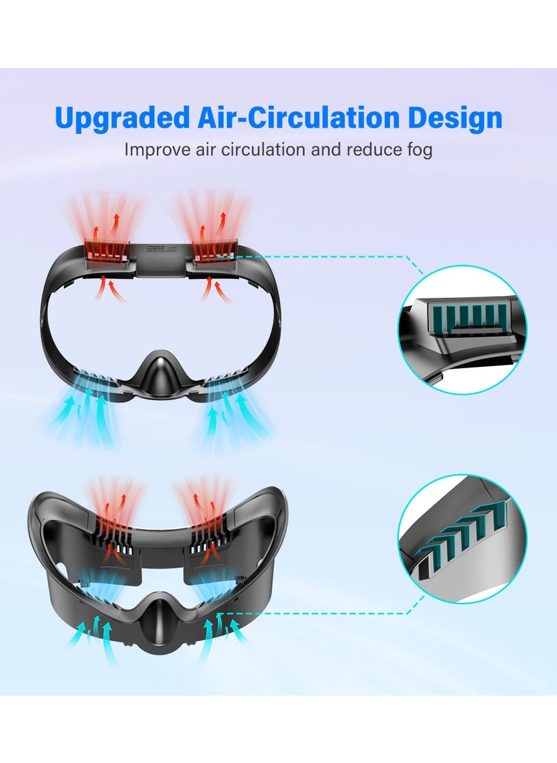 STARTRC GAMES VR Facial Interface and Face Pad for Meta Quest 3, Replaceable Ice Silk Lycra & Sweat-Proof PU Leather Pad,with Air-Circulation Design Facial Interface Accessories for Oculus Meta Quest 3  - Image 3