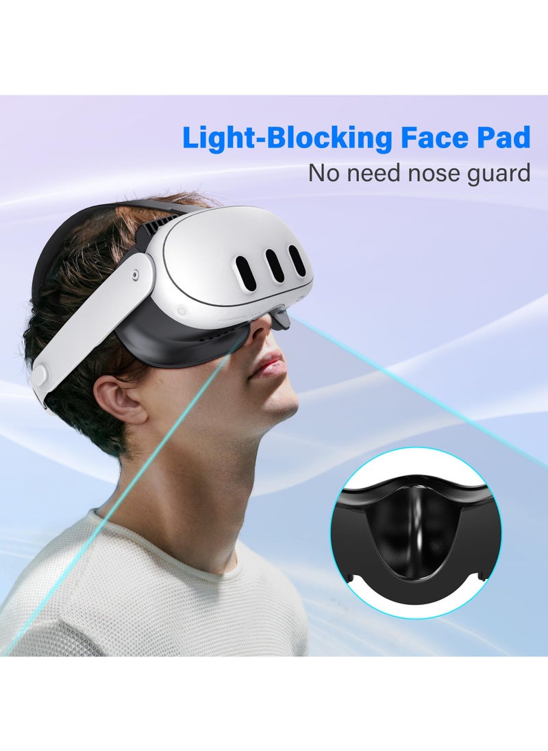 STARTRC GAMES - VR Facial Interface and Face Pad for Meta Quest 3, Replaceable Ice Silk Lycra & Sweat-Proof PU Leather Pad,with Air-Circulation Design Facial Interface Accessories for Oculus Meta Quest 3 - Image 1
