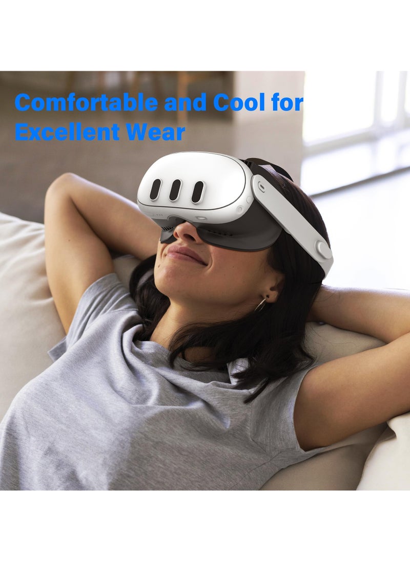 STARTRC GAMES VR Facial Interface and Face Pad for Meta Quest 3, Replaceable Ice Silk Lycra & Sweat-Proof PU Leather Pad,with Air-Circulation Design Facial Interface Accessories for Oculus Meta Quest 3  - Image 5