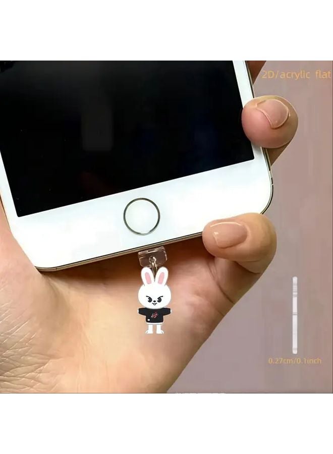 Kpop Cute Cartoon Acrylic Phone Dust Plug For iPhone Android Type C Style T Z - Image 1