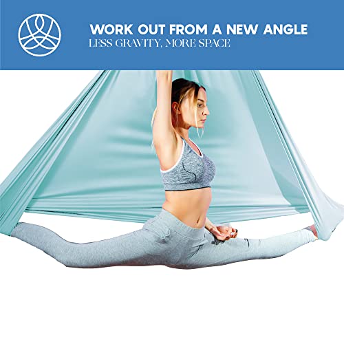 aum active Aerial Silk Yoga Hammock & Swing for Home, Inversion Exercises, Starter Kit for All Levels - Durable with Extension Straps, Carabiners, and Pose Guide - Image 5