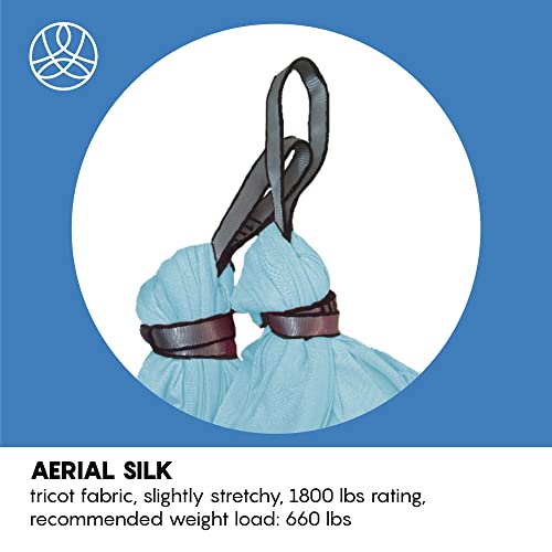 aum active Aerial Silk Yoga Hammock & Swing for Home, Inversion Exercises, Starter Kit for All Levels - Durable with Extension Straps, Carabiners, and Pose Guide - Image 2