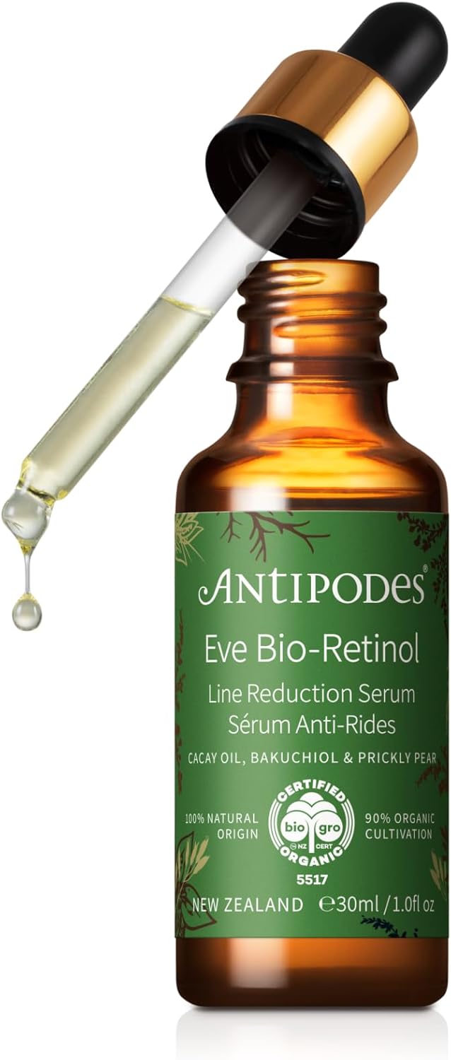 Antipodes Eve BioRetinol Line Reduction Serum Vitamin A Serum Collagen Serum with Cacay Oil Bakuchiol All Skin Types 30ml