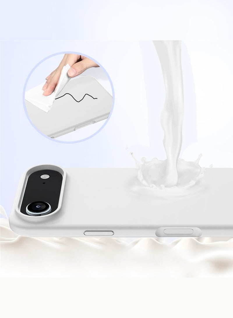 CATANES 2 Packs Silicone Protective Phone Case for iPhone 17 Air , Soft Anti-Scratch Microfiber Lining Ultra Slim Drop Protection Phone Cover with Privacy Screen Protector - White - Image 4