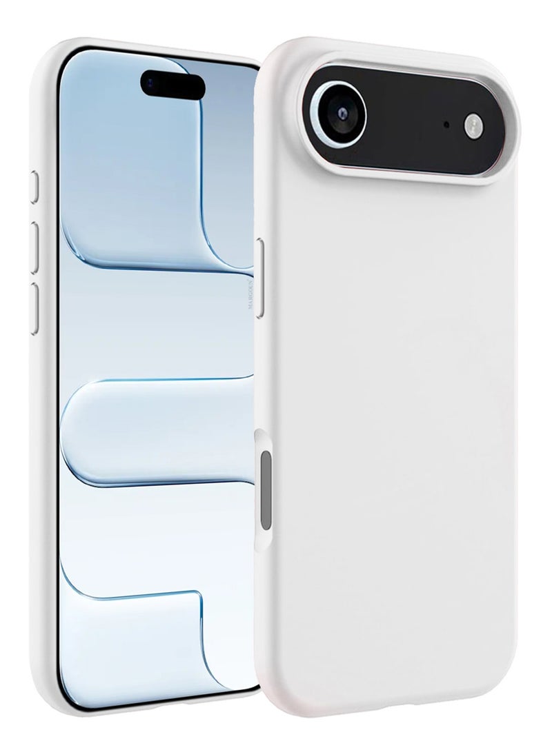 CATANES 2 Packs Silicone Protective Phone Case for iPhone 17 Air , Soft Anti-Scratch Microfiber Lining Ultra Slim Drop Protection Phone Cover with Privacy Screen Protector - White - Image 2