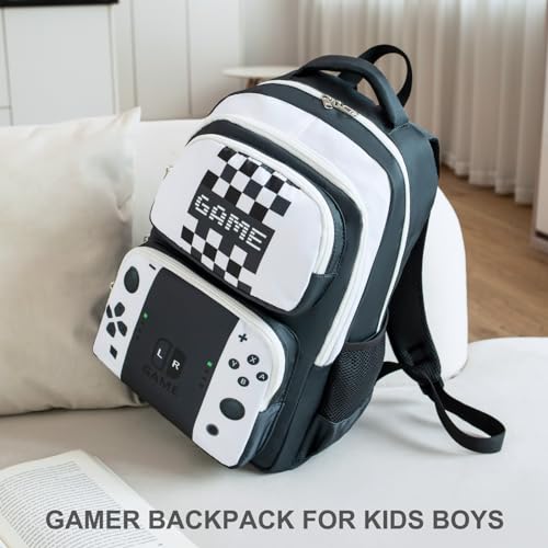 JIANYA Kids Backpack for School Boys Gamer School Bag for Elementary Kids Children 3pcs Boys Backpack with Lunch Box & Pencil Case - Image 4