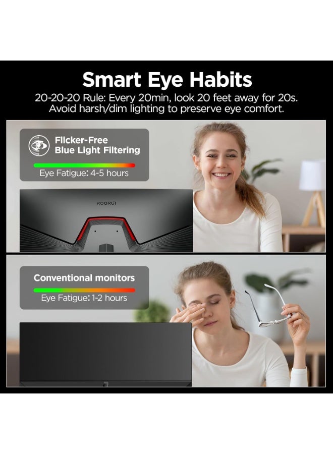 KOORUI 27 Inch Gaming Monitor | 200Hz Fast IPS, 1ms Response, FHD HDR400 Display, 90% DCI-P3, Adaptive Sync, HDMI 2.0 & DP 1.4, VESA Mountable, Tilt Adjustable G2711P - Image 3